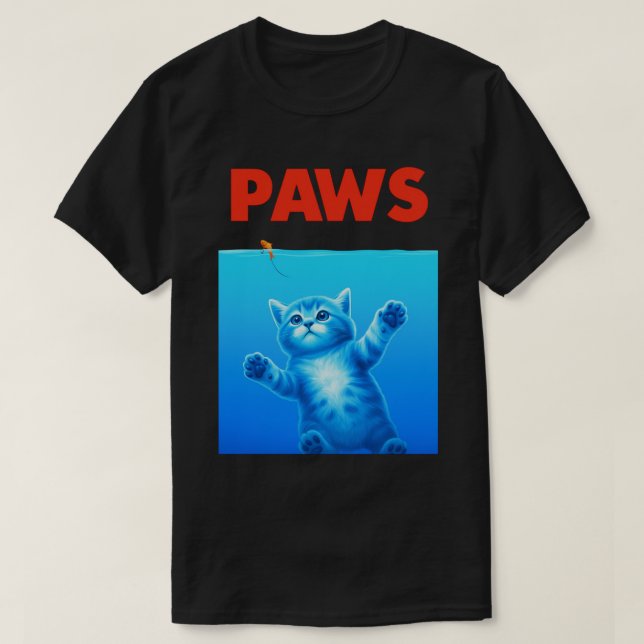 Camiseta Funny Cat "PAWS" Parody Design - Chiste Cute Kitte (Diseño del anverso)