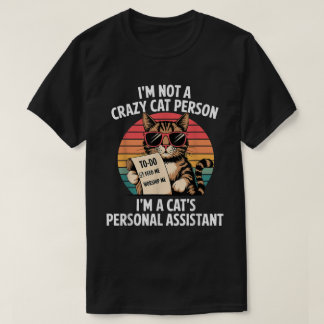 Camiseta Funny Cat Personal Assistant Retro Tee