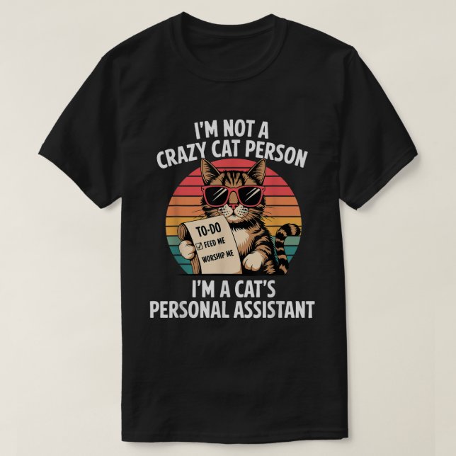 Camiseta Funny Cat Personal Assistant Retro Tee (Diseño del anverso)