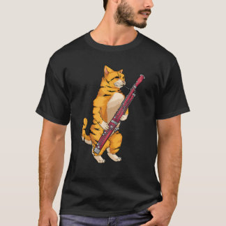 Camiseta Funny Cat Playing Bassoon Cool Animal Lover Musici