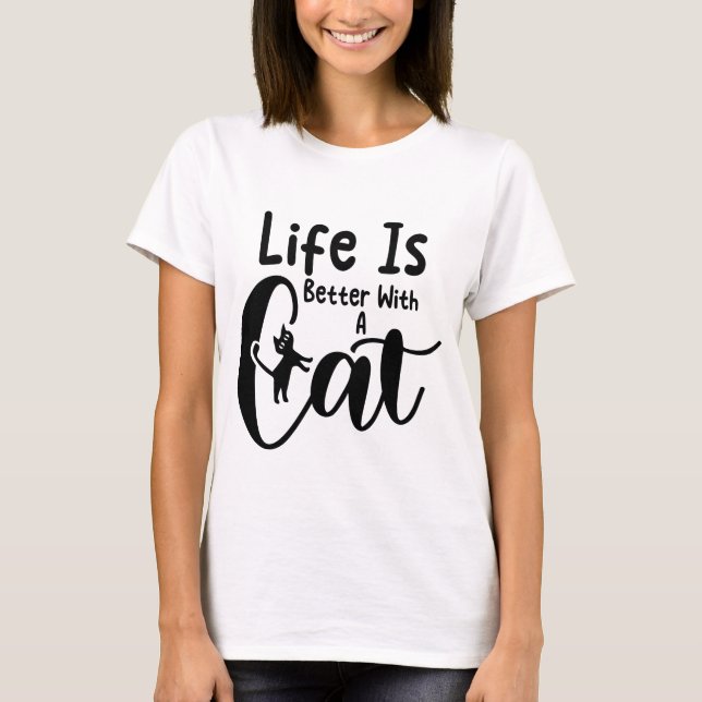 Camiseta Funny Cat Quote Cute Kitty Humor Design for Girls (Anverso)