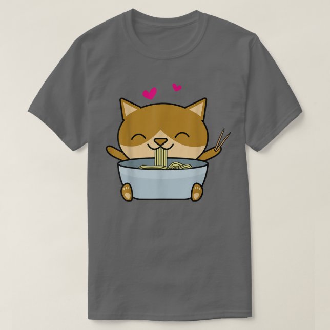 Camiseta Funny Cat Ramen Noodles Bowl Gift Kawaii Neko Japa (Diseño del anverso)
