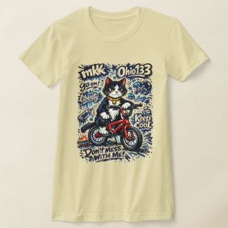 Camiseta Funny cat ridinga bikeT-Shirt