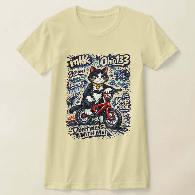 Camiseta Funny cat ridinga bikeT-Shirt (Distribución)