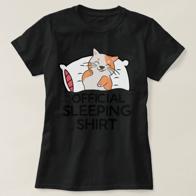 Camiseta Funny cat Sleeping shirt pajamas ,Cute napping Cat (Diseño del anverso)