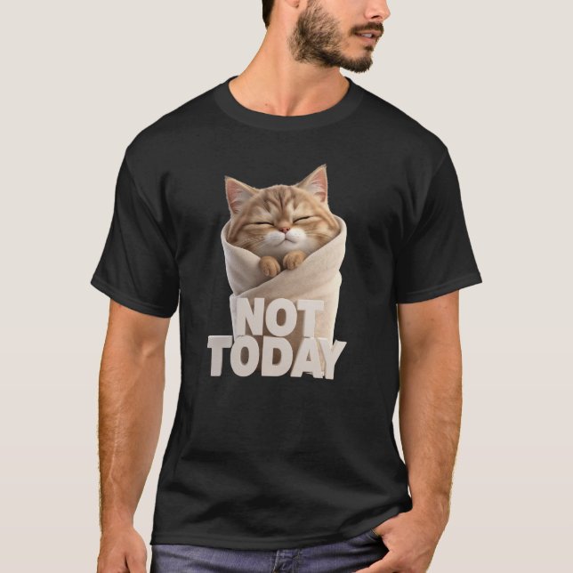 Camiseta Funny Cat T-Shirt | Not Today Lazy Cat (Anverso)