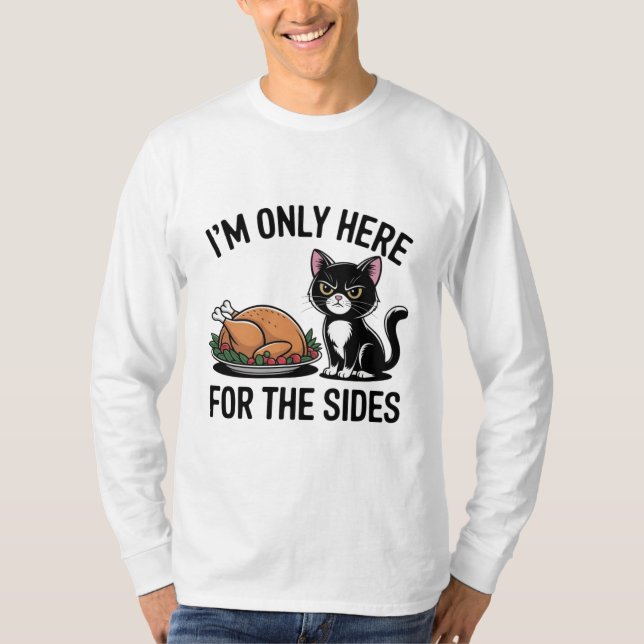 Camiseta Funny Cat Thanksgiving Sides Shirt (Anverso)
