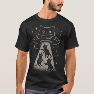 Camiseta Funny Cat Ufo Cute Kitty Space Spaceship Alien Aes
