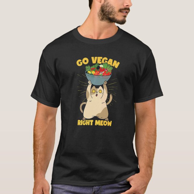 Camiseta Funny Cat Veganism Plant Based Vegan Premium (Anverso)