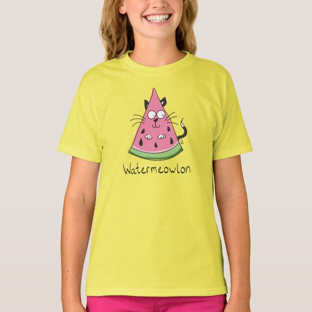 Camiseta Funny Cat Watermelon Cute Kids (Anverso)
