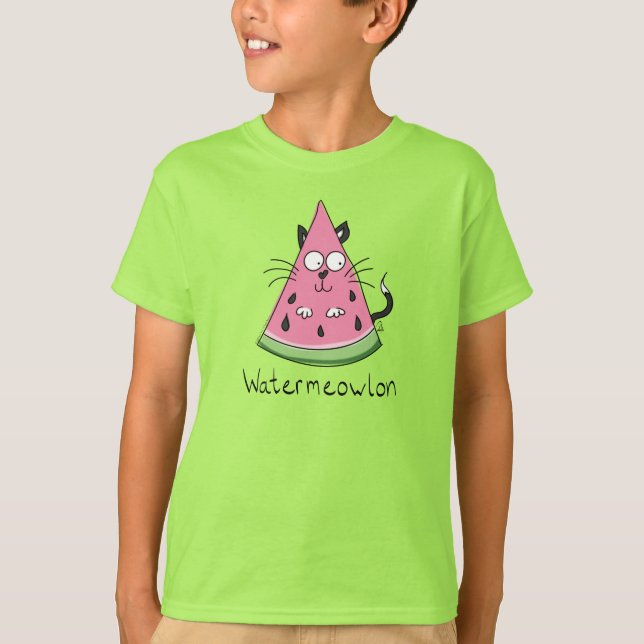 Camiseta Funny Cat Watermelon Cute Kids (Anverso)