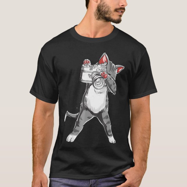 Camiseta Funny Cat With A Camera  Photography  (Anverso)