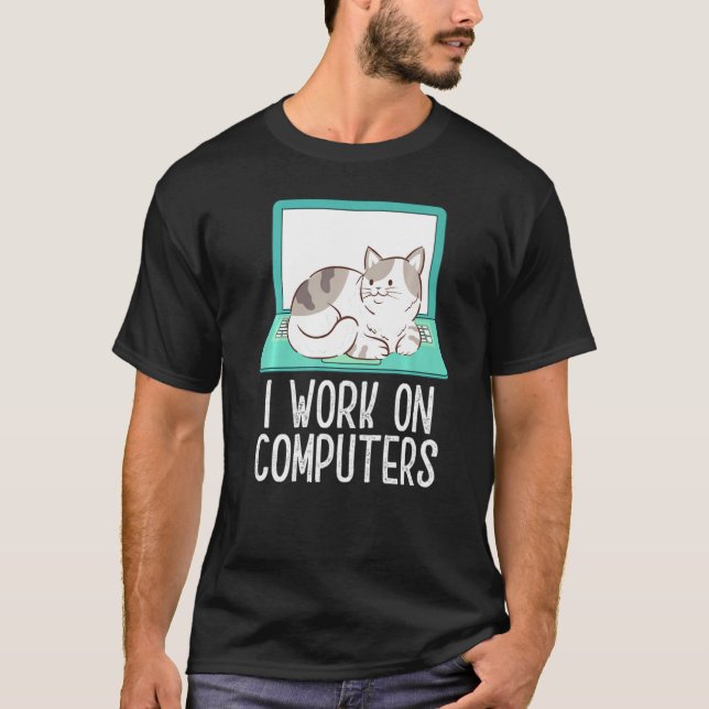 Camiseta Funny Cat Work from Home (Anverso)