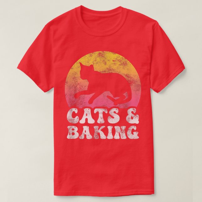 Camiseta Funny Cats & Baking Vintage Retro Hobby  1712 (Diseño del anverso)