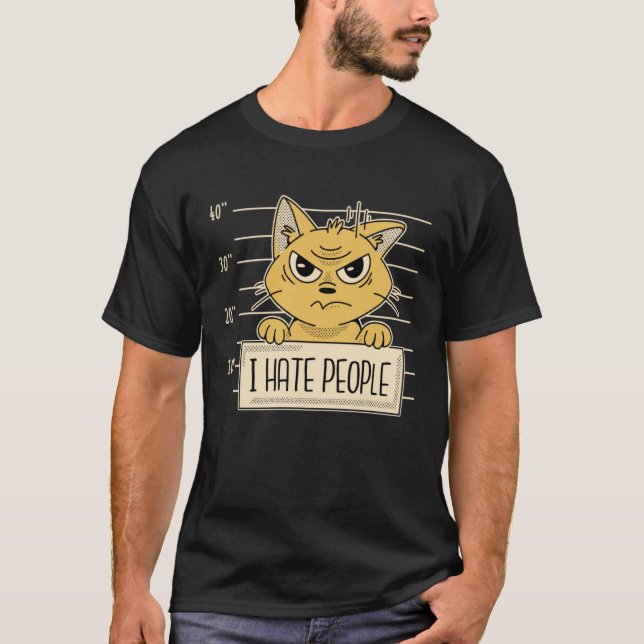 Camiseta Funny, Cats I Hate People, Cat Lovers (Anverso)