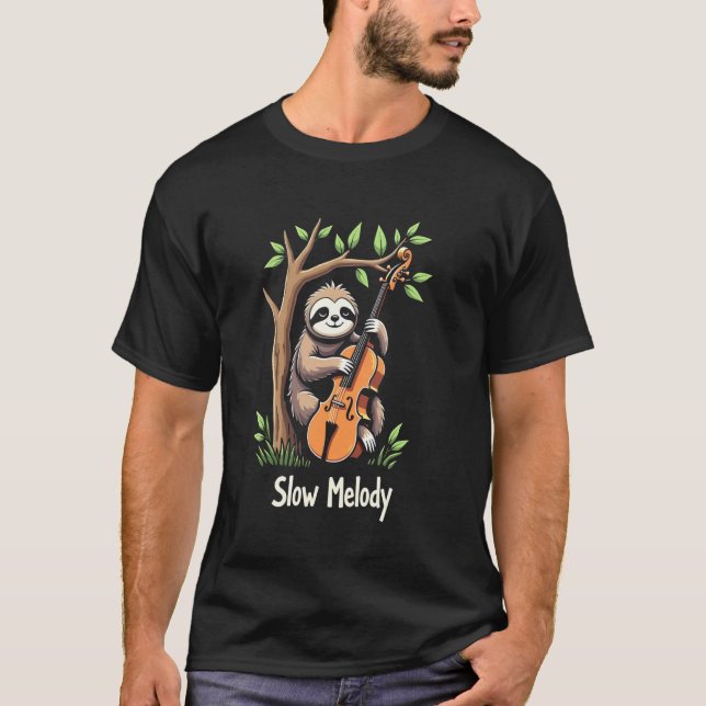 Camiseta Funny Cellist Sloth Cello Player Classical Music S (Anverso)