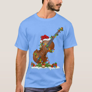 Camiseta Funny Cello Music Lover Xmas Lighting Santa Cello 