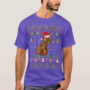 Camiseta Funny Cello Music Lover Xmas Santa Hat Cello Ugly 