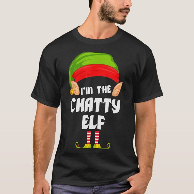 Camiseta Funny Chatty Elf Matching Family Group Pj Christma (Anverso)