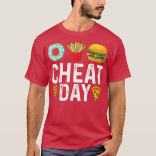 Camiseta Funny Cheat Day Outfit, Donuts, Fries, Pizza y Ham