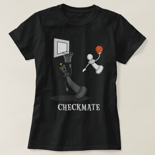 Camiseta Funny Checkmate Chess Basketball Game Board King P (Diseño del anverso)