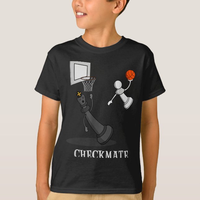 Camiseta Funny Checkmate Chess Basketball Game Board King P (Anverso)