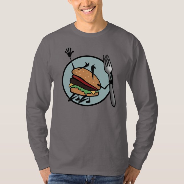 CAMISETA FUNNY CHEESEBURGER LARGA SLEEVT-SHIRT (Anverso)