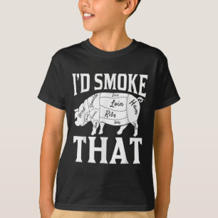 Camiseta Funny Chef De Bbq Humo De Carne Ahumada Graciosa