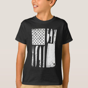 Camiseta Funny Chef Knife Diseño De Bandera Estadounidense