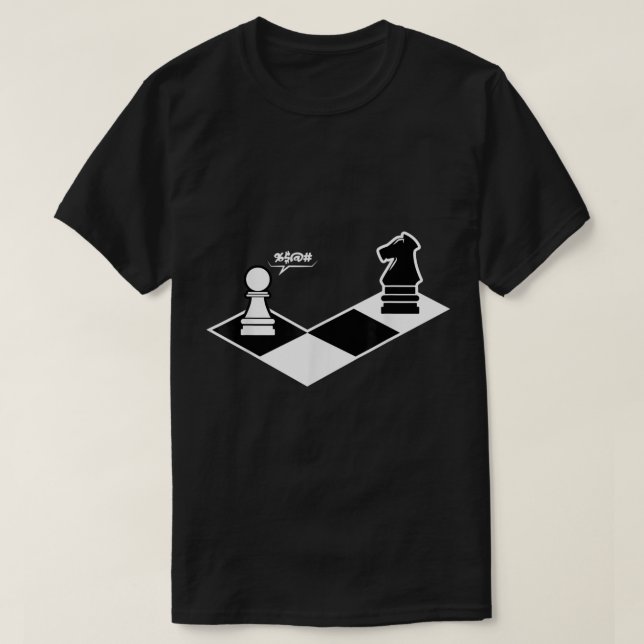 Camiseta Funny Chess Pawn vs Knight Design (Diseño del anverso)