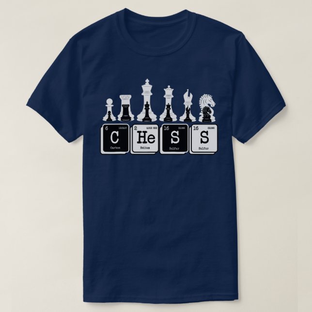 Camiseta Funny Chess Set Pieces Periodic Table Board Game P (Diseño del anverso)