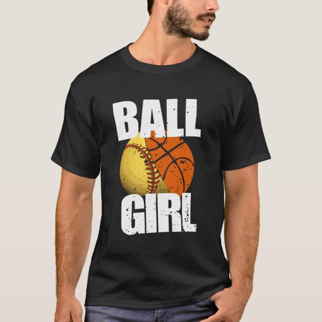 Camiseta Funny Chica de baloncesto de Softball (Anverso)