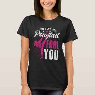Camiseta Funny Chica de cola de ponitail Karate Taekwondo J