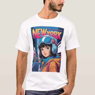 Camiseta Funny Chica Vintage Post Card New York USA