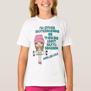 Camiseta Funny Chicas Skateboarder T - Shirt / #GirlSkater