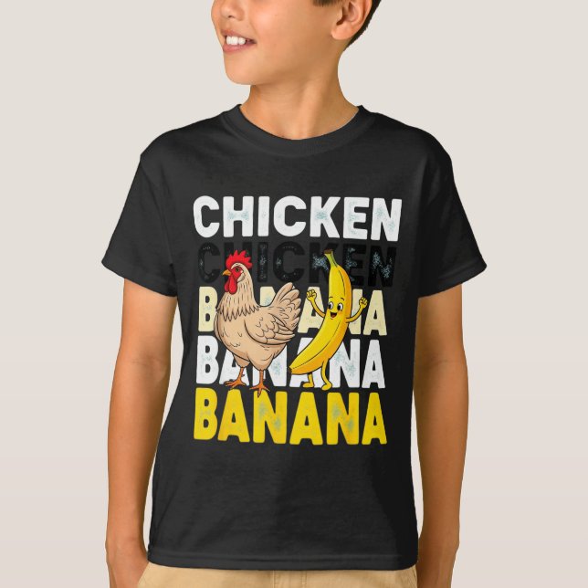 Camiseta Funny Chicken Banana Dance Meme For Kids &amp; Adu (Anverso)