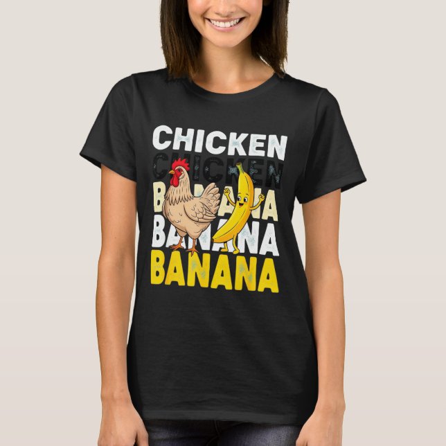 Camiseta Funny Chicken Banana Dance Meme For Kids &amp; Adu (Anverso)