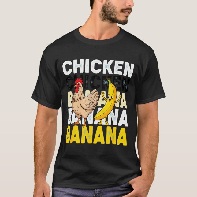 Camiseta Funny Chicken Banana Dance Meme For Kids &amp; Adu (Anverso)