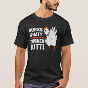 Camiseta Funny Chicken Butt Adivinan Lo Que El Diseño Blanc