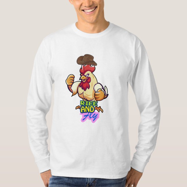 Camiseta Funny Chicken Rise and Fly” T-Shirt (Anverso)