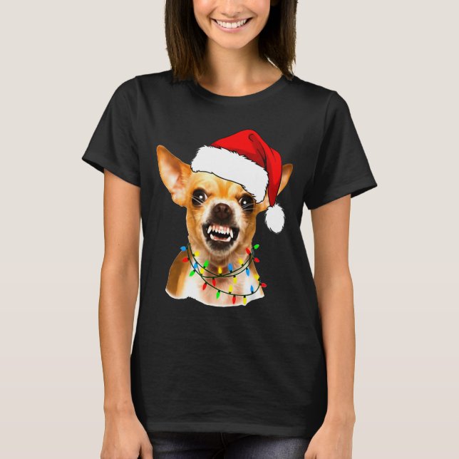Camiseta Funny Chihuahua Christmas Shirt For Dog Lovers Wom (Anverso)