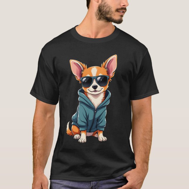 Camiseta Funny Chihuahua Dog Easily Distracted By Large Dog (Anverso)