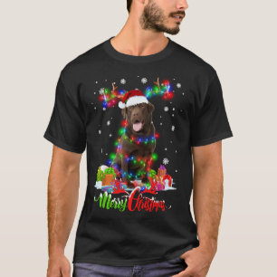 Camiseta Funny Chocolate Lab Perro Feliz Navidad Fiesta Fam