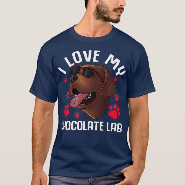 Camiseta Funny Chocolate Labrador Recuperador de Hombres de (Anverso)