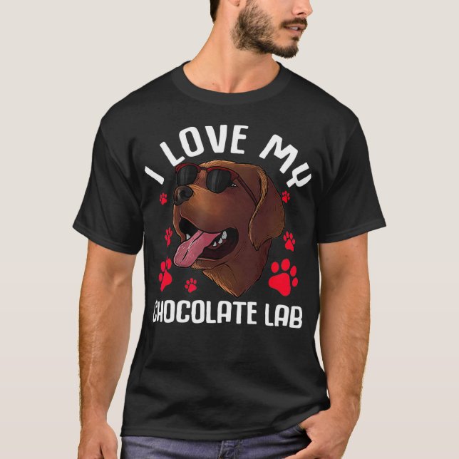 Camiseta Funny Chocolate Labrador Recuperador de Hombres de (Anverso)
