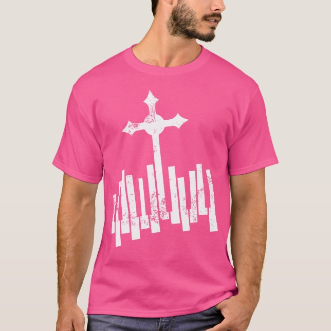 Camiseta Funny Christian Keyboard 	 Piano Player Lover Gift (Anverso)