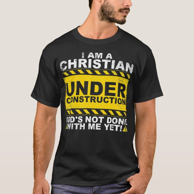 Camiseta Funny Christian Under Construction Gift Catholic M (Anverso)