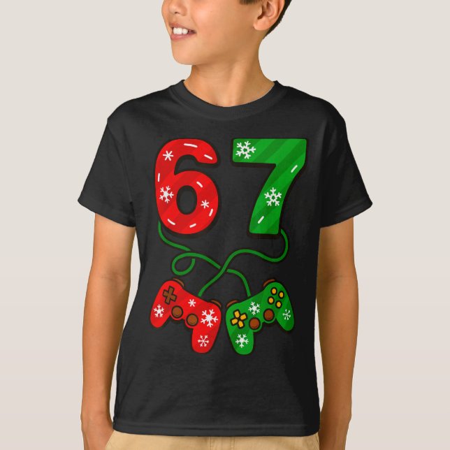 Camiseta Funny Christmas 67 Meme Six Seven Video Games Game (Anverso)