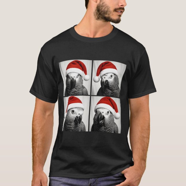 Camiseta Funny Christmas African G Parrot Santa Photo Booth (Anverso)