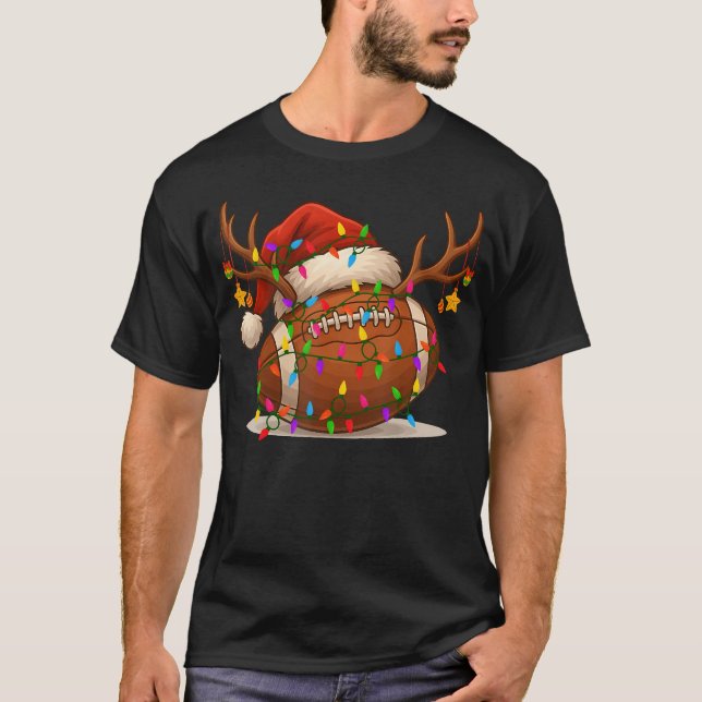 Camiseta Funny Christmas American Football Reindeer Xmas Li (Anverso)